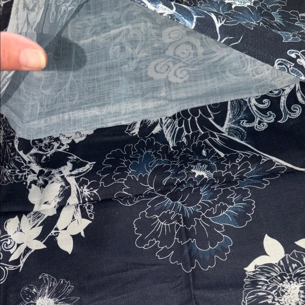 Johnny Was Navy and White Floral KING SIZE PILLOW SHAMMY (ONLY 1 SHAMMY)